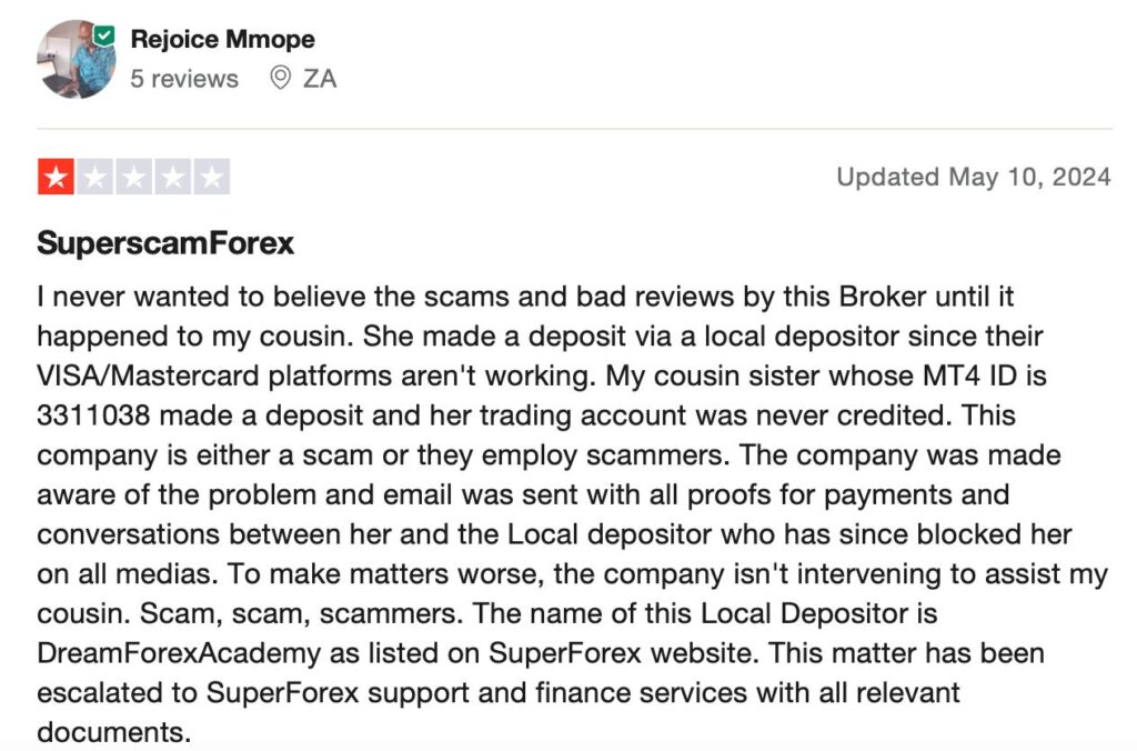 SuperForex 1 Bildschirm