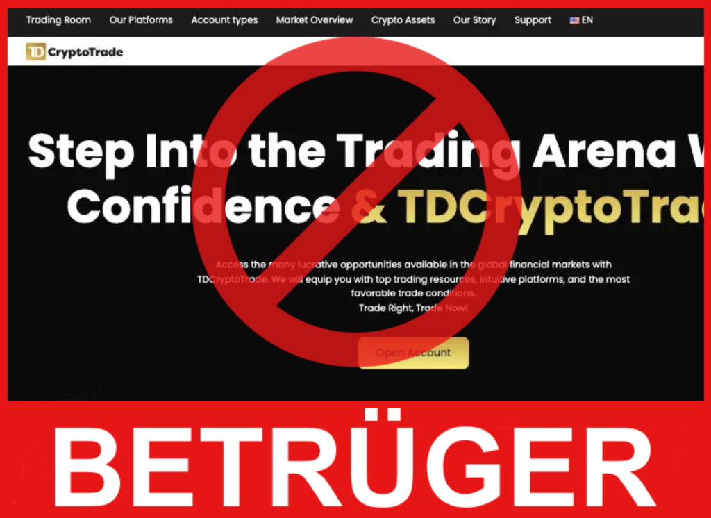 TDCryptoTrade Vorderseite Bildschirm